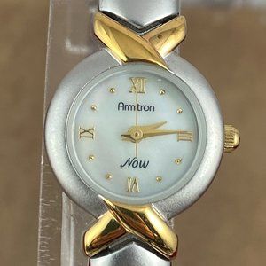 Stunning Armitron Now 2 Tone X Bar Bracelet with a 3/4 Diameter Watch
